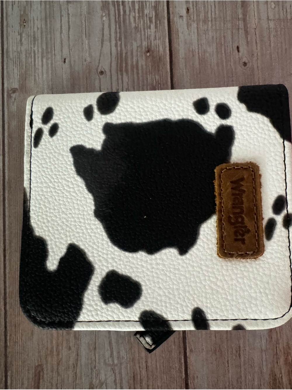 Wrangler Black and White Cow Print Card & Key Holder